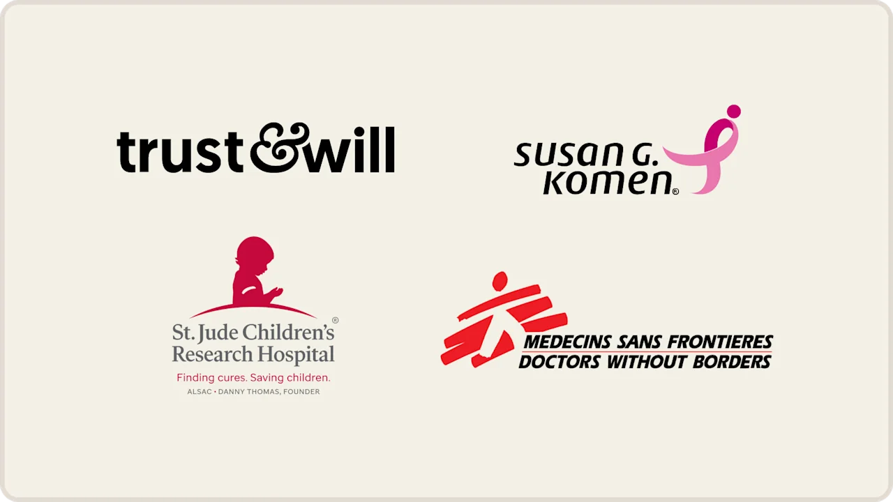 St. Jude Children's Research Hospital, Doctors Without Borders, and Susan G. Komen Join as Featured Organizations of Trust & Will's New Program