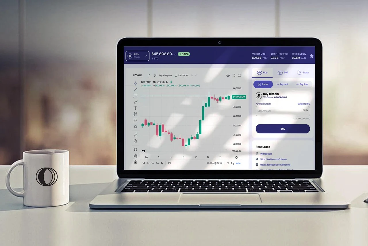 Computer with Coinbase view
